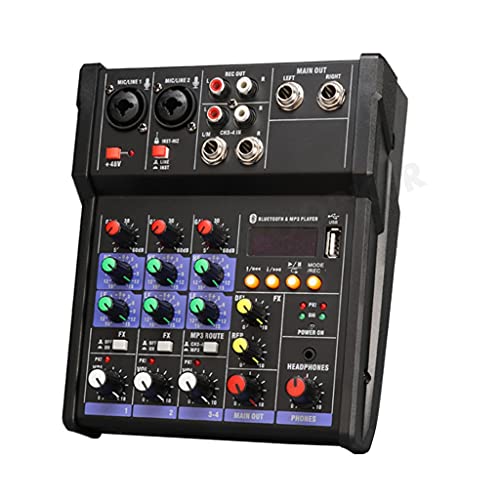 KKYKP Consola mezcladora profesional del mezclador controlador de DJ 4 canales Bluetooth con efecto...