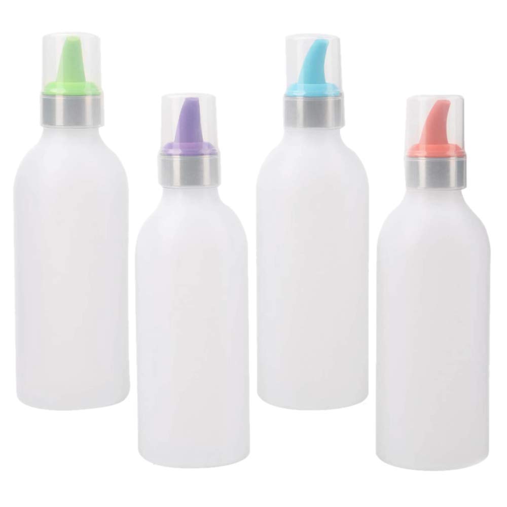 Bottiglie di plastica per condimenti da spremere, Confezione da 4 bottiglie for condimenti in plastica da 15 Oz, bottiglie in plastica con coperchio, perfette for salse, barbecue, condimenti, sciroppi