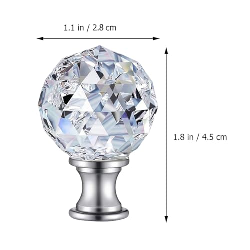 Image of Outanaya Crystal Lamp Finial Knob 1.77In Modern Chic Light Decoration for Lamp Shade Replacement with 27Mm Threaded Base Enhancing Vintage and Classic Fixtures