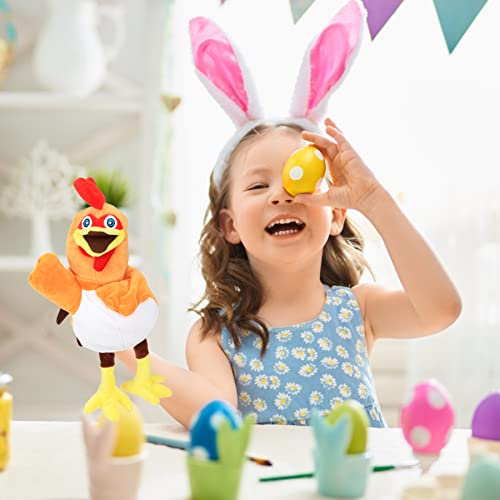 Easfan Chicken Hand Puppet Plush Animal Toy With Movable Mouth For Role Play Storytelling Preschool Teaching Birthday Gifts For Kids Boys Girls 11'' #TOP1