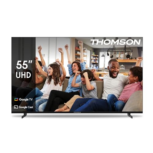 Thomson 55 Zoll (139cm) 4K Ultra HD Smart Google TV, Wi-Fi, Dolby Audio, HDR10, Bluetooth 5.1, Triple-Tuner (Kabel/Satellit/Antenne), HDMI, CI+, A+ Panel - 55UG4S14