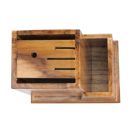ROSTON Knife Holder Stand for Kitchen Universal Stand with 6 Slots Cutlery Holder Teak Wood (MODEL002) (MODEL001)