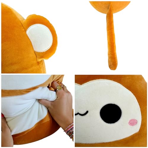 Snuggaboos Jumbo 17 Inch Mia The Monkey Plush Squish Pillow Original: Super Soft Cute Stuffed Animal Toy with Extra Long Tail - Perfect Plushie Gift for Kids, Adults and Baby by Snuggaboos - Used condition - Image 2
