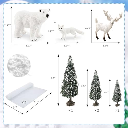 QuarenDen Arctic Animals Toys, Polar Animals Toy, 21PCS, Model Scenery Kit, Antarctic Animals Figurines for Kids Cake Toppers Christmas Birthday Toy Gift - Image 4