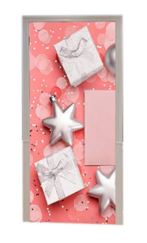 Sticker mural porte Noël pour relooker facilement une entrée unie - 2