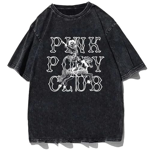 Photo de VBPOIYB T-Shirt Imprimé Fan De Musique Chemise Chappell Roan Grand T-Shirt Délavé Chemise À Manches Courtes en Coton (Black4,3TG)