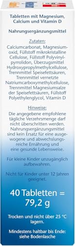Doppelherz Magnesium + Calcium + D3 - Magnesium als Beitrag für die normale Muskelfunktion und zum Erhalt normaler Knochen - 40 Tabletten 4