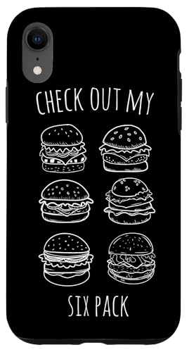 Carcasa para iPhone XR CHECK OUT MY SIX PACK Funny Burger Fast Food Burger