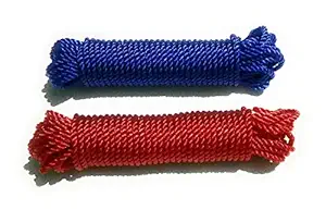 HB MSALA Nylon Rope or Multicolor Cloth Hanging Rope for Both Indoor and Outdoor Purpose (2 Pieces)- 20 Meters Thin