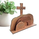 Generisch Szene des Leeren Grabes - Religiöse Osterdekoration Aus Holz - Krippenszene Aus Holz - Für Zuhause, Kirchenausstellung, Kaminsims, Schreibtisch, Frühling, Feier