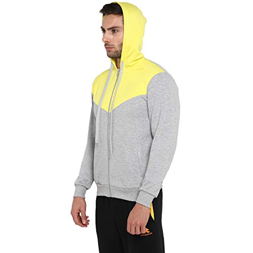 Image of OFF LIMITS Men Colorblock Hoodie Grey Jacket-Large