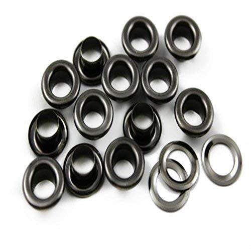 100 Pieces Of 6mm Gun Metal Black Eyelets Washers Grommets