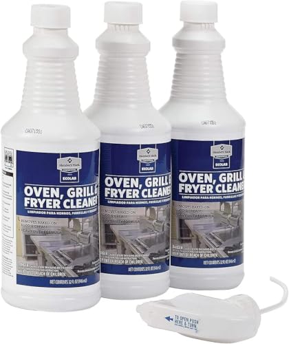 Oven, Grill & Fryer Cleaner with Stainer Value Pack (32 oz, Pack of 3) – Heavy-Duty Commercial-Grade Formula (packaging may vary)