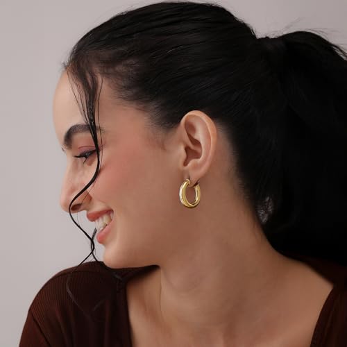 Image of TRUESILVER ACPL 925 Sterling Silver Hoop Earrings | Huggie Hoop Earrings for Women & Men | Classic Everyday Unisex Fashion Jewelry