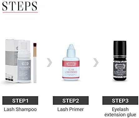 Eyelash Extension Glam Lash Primer 15 ml/Pre-Treatment for Semi Permanent Eyelash/Easily Removes Proteins and Oils/Oil Free/Longer Extension Retention (Transparent)