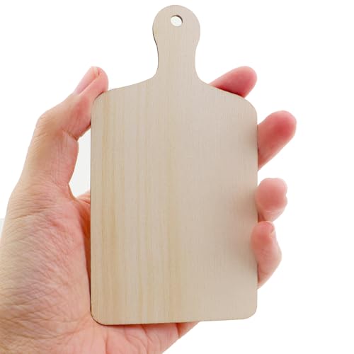 Set de 6 mini tablas de cortar de madera con mango miniatura 5