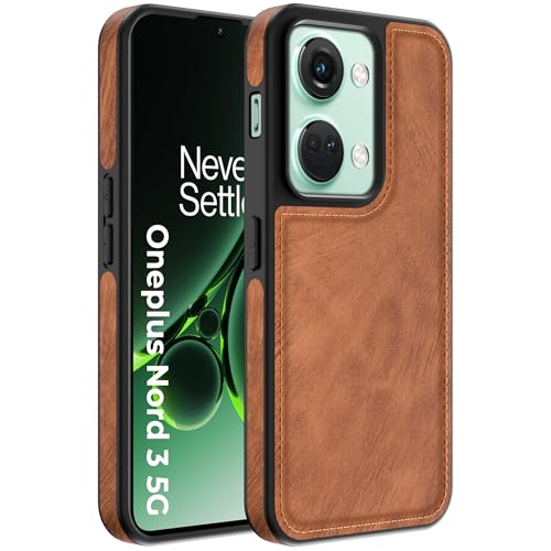 Image of A rtistque Premium Pu Leather Back Cover Case for Oneplus Nord 3 5G | Drop Protection | Smooth Grip | Raised Camera Edges - Brown