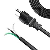 LCMLA 9.8ft 12 Gauge 3 Prong Heavy Duty Replacement Power Supply Cord Cable 110V 115V 120V Pigtail, for Power Tools, Appliances, 12 AWG 3 Conductor Wire Cable Black