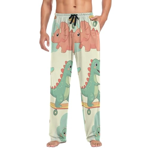 Men's Pajama Pants Cute Dinosaurs Bears Sleep Pajama Lounge Pant with Pockets, Elastic Waistband3