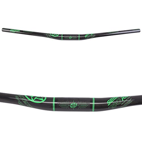 Reverse RCC-790 Seismic MTB Carbon Fahrrad Lenker DF schwarz/grün: Größe: 790mm 10mm Rise
