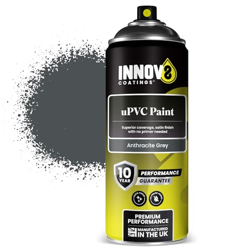 UPVC WINDOW SPRAY PAINT - DIY - NO PRIMER OR TOP COAT – 2 x 400 ml - Professional Standard - Fast Drying - ANTHRACITE GREY RAL 7016 - Windows, Doors, Conservatories, Exterior & Interior - Satin Finish