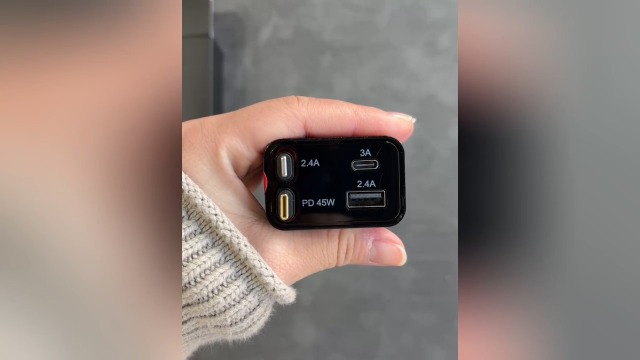 LISEN 車充電器 巻き取り式 シガーソケットUSB 4in1 PD45W急速充電