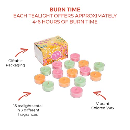 PartyLite Set of 15 Tea Lights Sampler Candles, Aromatherapy Tribute to Tokyo Scented Candles Gift Set, Up to 4 to 6 Hours Burn Time - Image 3