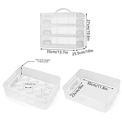 Feoowv 3 Tier Cupcake Carrier With Lid, Holds 36 Cupcakes Or 3 Large Cakes Food Transporter Container With 3 Tier Stackable Layer Insert(3 Tier Cupcake-Clear) #TOP1