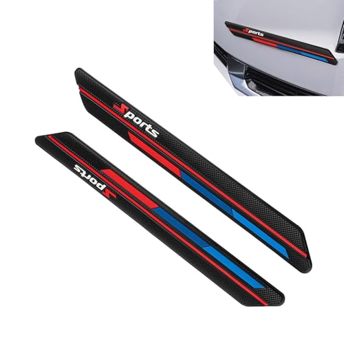 sdidzad 2 PCS Car Door Bumper Protector Strip, 13.8" Thickened PVC Sport Style Car Body Trim Sticker, Angled Fold Flexible Anti-Scratch Auto Guard Decor, Universal for Most Cars (Black)