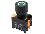 Alpinetech PFL-22 Green 22mm 1NC 1NO Latching Maintained Push Button Switch 110V LED Illuminated