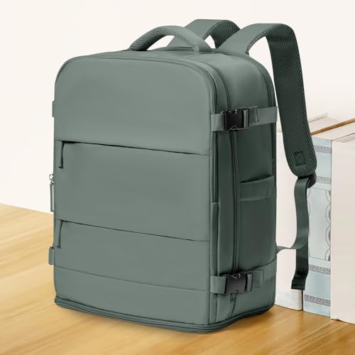 Image of coowoz Travel Backpack Carry On for Women Man Gym Backpack with Laptop Compartment Mochila de Viaje Teacher Personal Item Backpacks Rucksack Airplane Accessories Must Haves Olive Green Small