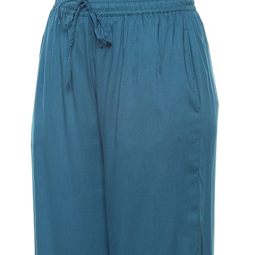 Image of BIBA Women Rayon Regular Solid Pants