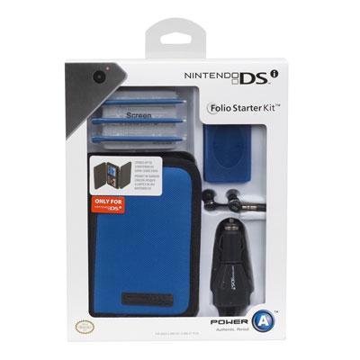New Bd A Gaming Accessory Kit Dsi Folio Starter Kit Blue Powera Faux Leather Mini Folio