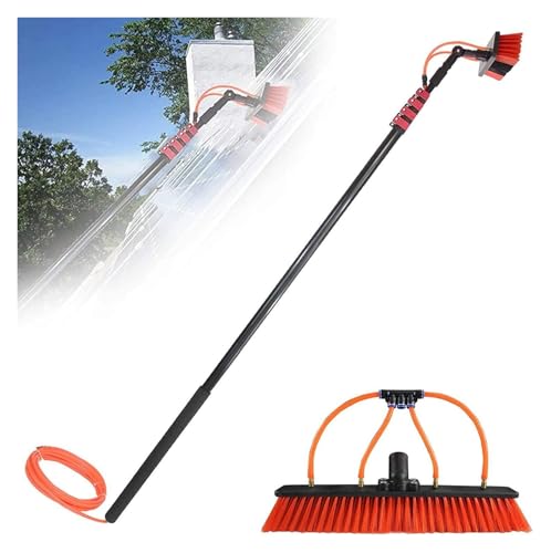 Brosse télescopique toiture et kit nettoyage panneaux solaires alimenté en eau pour verrière