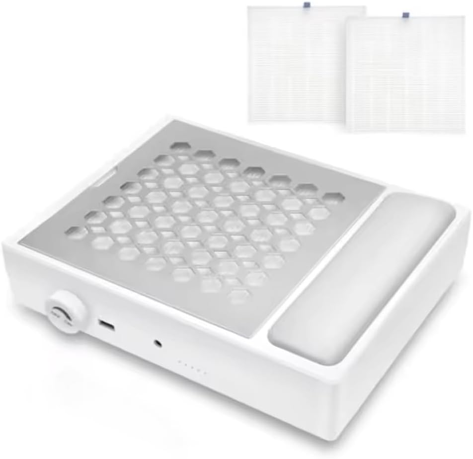 Nail Dust Collector, Dust Collector Nail Tech, Professional Vacuum Fan Vent Dust Extractor Quiet Dust Suction Machine for Acrylic Nails Polishing, Nail Salon&Home