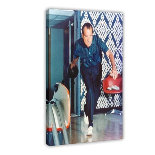 Toile Richard Nixon de bowling pour décoration murale de bureau élégante et rétro