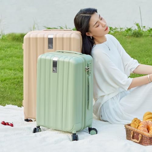 Image of Hanke 20 /29 Inch Carry On Luggage Sets 2 Piece Hard Shell Suitcases with Spinner Wheels Extra Large Travel Luggage Rolling Suitcase for Travel Nestable Storage（Cuba Sand）