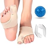 2 Pack Corrector de Juanetes para Mujer y Hombre-Protector de Juanetes Nocturno y de Dia-Separador de Dedos de los Pies-Esfera Masaje de Pies + Separador de Silicona