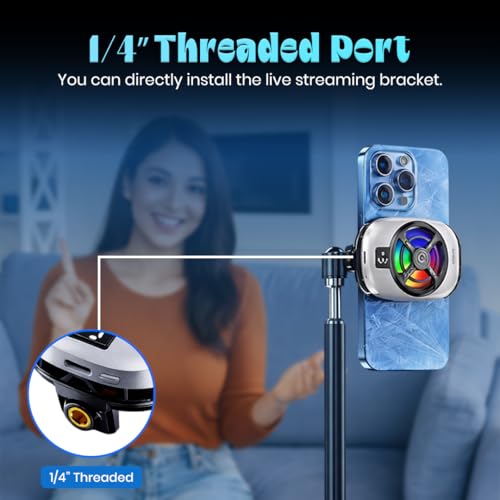 Image of GameSir Phone Cooler for Gaming, Semiconductor Cooling Chip, 5000 RPM 7-Blade Fan, 3-Level Cooling, RGB Light, Type-C Powered, LED Display, Clamp Mount Mobile Cooling Fan for Android & IOS-(White)