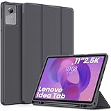 EasyAcc Hülle für Lenovo Idea Tab 11 Zoll Tablet 2025 mit Stifthalter TB-336ZU TB-336FU, Ultra Dünn mit Standfunktion Slim PU Leder Schutzhülle (Dunkelgrau)