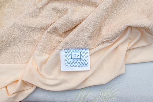 Image of Flo Aloe Vera Infused Mattress Protector - Waterproof & Washable | 100% Cotton | Mattress Cover in Beige Color (Queen Size, 84x78 Inches)