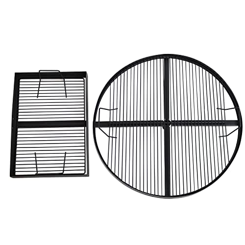 Sunnydaze Swiveling Dual-Grill Campfire Cooking Grate System - Includes 2 Height-Adjustable Grates And 1 Ground Stake #TOP7