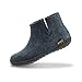Produktbild GLERUPS Damen und Herren Indoor und Outdoor Hausschuhe mit Gummisohle (Denim) | Bequeme Slipper-Stiefel für Damen und Herren | Kuschelige Herren und Damen Stiefelpantoffeln