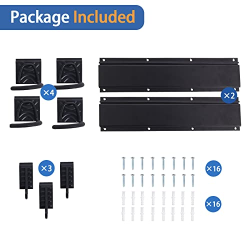 Soporte de pared para bicicletas Poweka resistente con ganchos para casco 7
