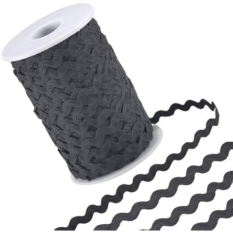 GORGECRAFT 50m Black Wave Trim Ribbon Cover