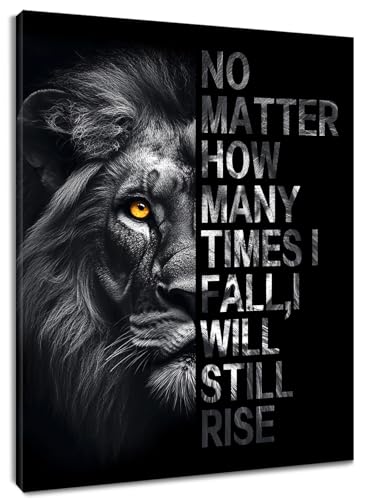 Toile murale lion noir et blanc HVEST de 40x30 cm pour la décoration de maison