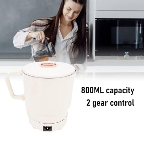 Hervidor eléctrico plegable 800ml acero inoxidable beige miniatura 4