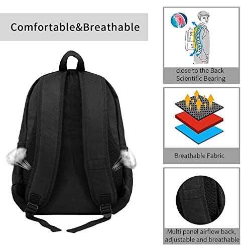 Fashion Backpack Large Capacity Laptop Backpacks Lightweight Travel Bookbag Women Adjustable Shoulder Strap Daypack Black One Size #TOP5