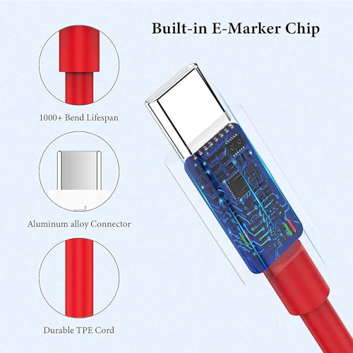 Image of [ORIGINAL] 100W USB C to Type-C Unbreakable Sync & Charging Cable, 1M Fast Charging Cable for iPhone 17 series, iPad,Moto, Samsung Galaxy & other Type-C Devices(Red)