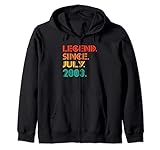 legend since july 2003 birth of birthday idea vintage 2003 felpa con cappuccio